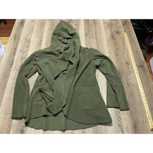 The Collection Royal Sweater, Women's Size Medium, Green, Open Cardigan w/ Hood